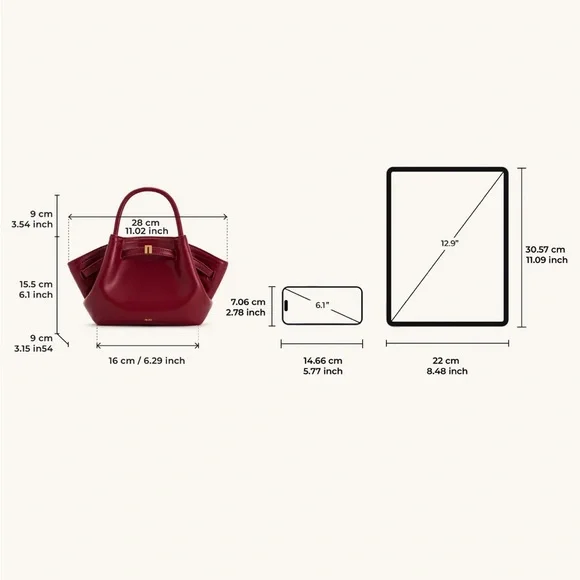 NWOT - JW PEI Hana Mini Tote Bag in Claret - Picture 6 of 14